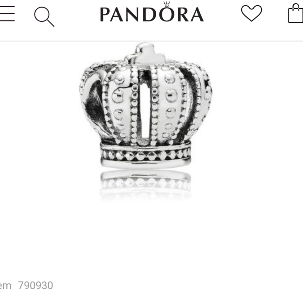 Silver crown charm